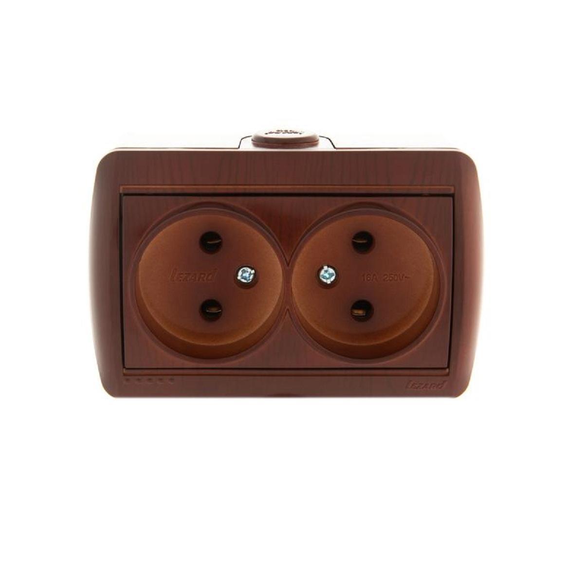 Розетка 2-ая без зазем. Lezard Nata вишня 710-0600-128