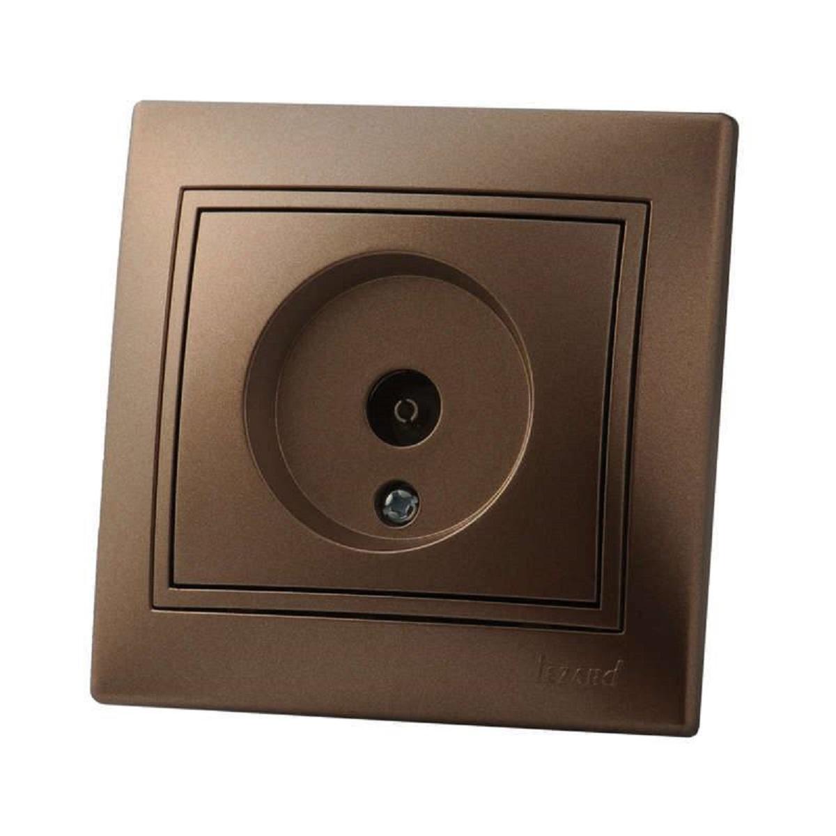 Розетка ТВ проходная Lezard Mira коричневая 701-3131-129