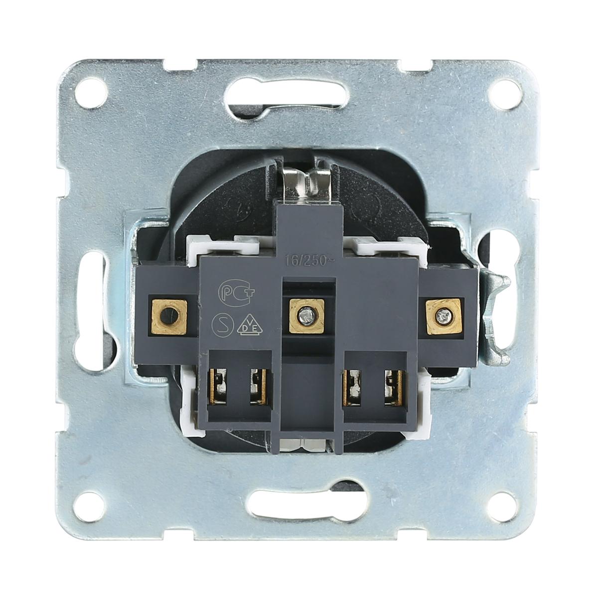 Розетка LK Studio с з/к, шторками и крышкой (серебристый металлик) LK60 863403-1