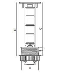 Блок розеточный встраиваемый 4 поста Ecoplast LUK 70344