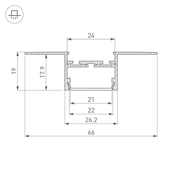 Профиль Arlight PLS-LOCK-H19-T-HIDE-2000 (ARL, Алюминий) 033693