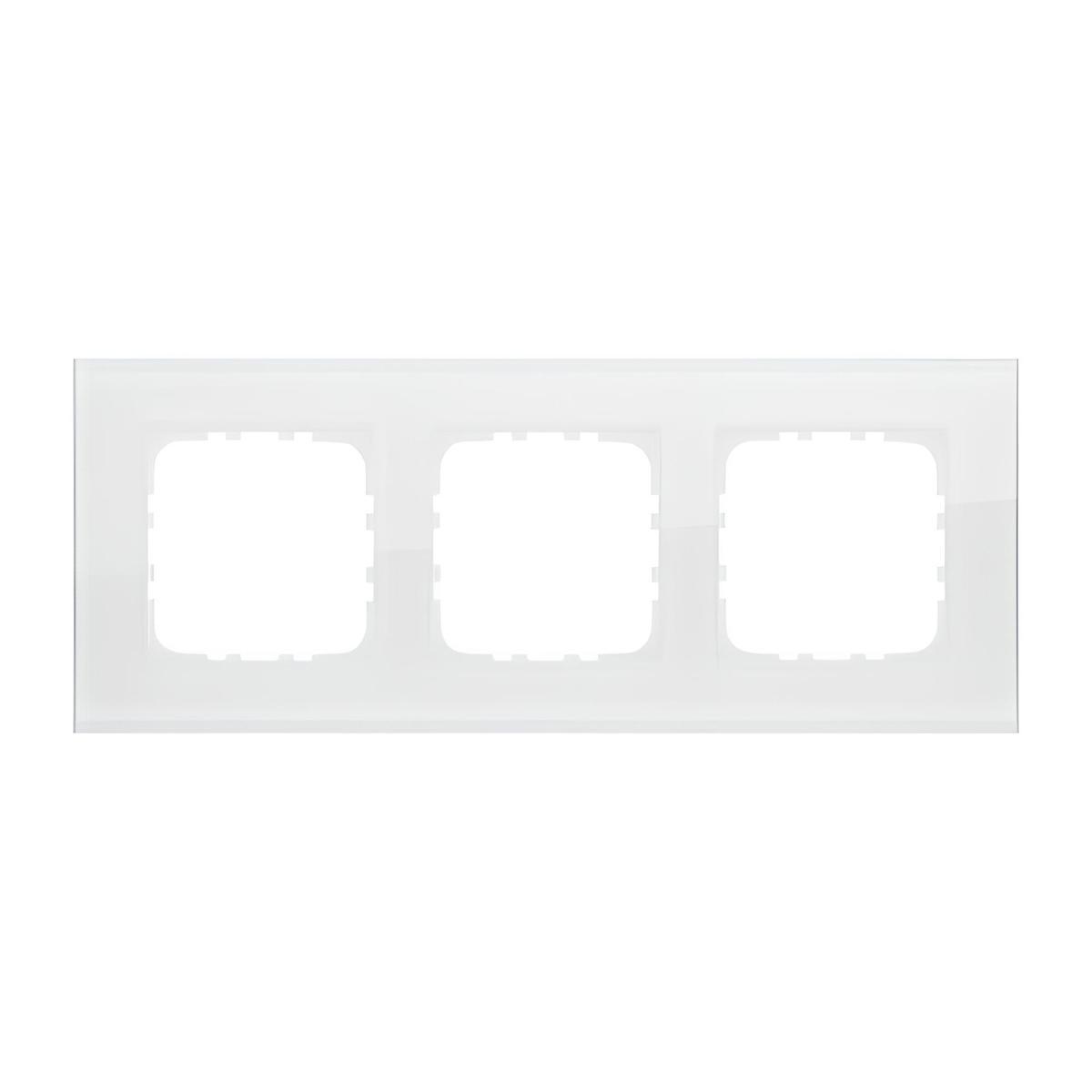 Рамка LK Studio 3-постовая, натуральное стекло (белый) LK80 844313-1