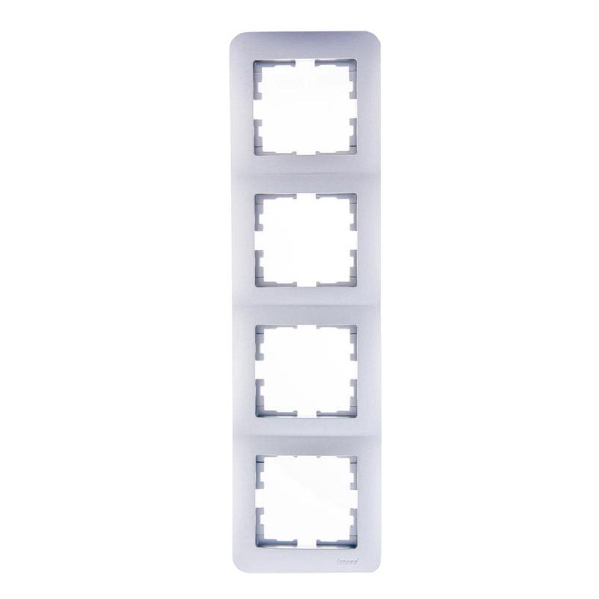 Рамка 4-ая вертикальная Lezard Karina Life белый жемчуг 708-3000-154