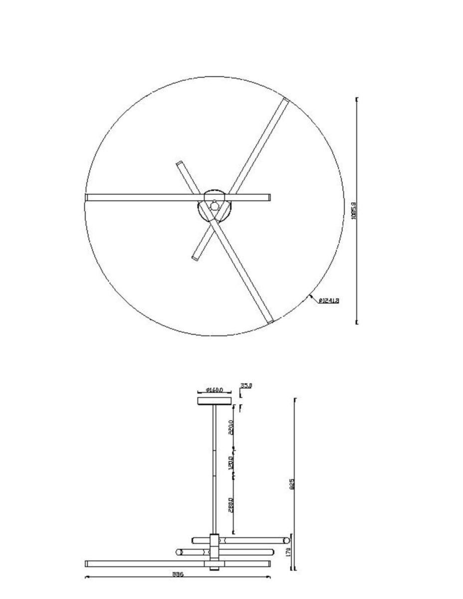 Подвесная светодиодная люстра Maytoni Technical Axis MOD106CL-L40G3K