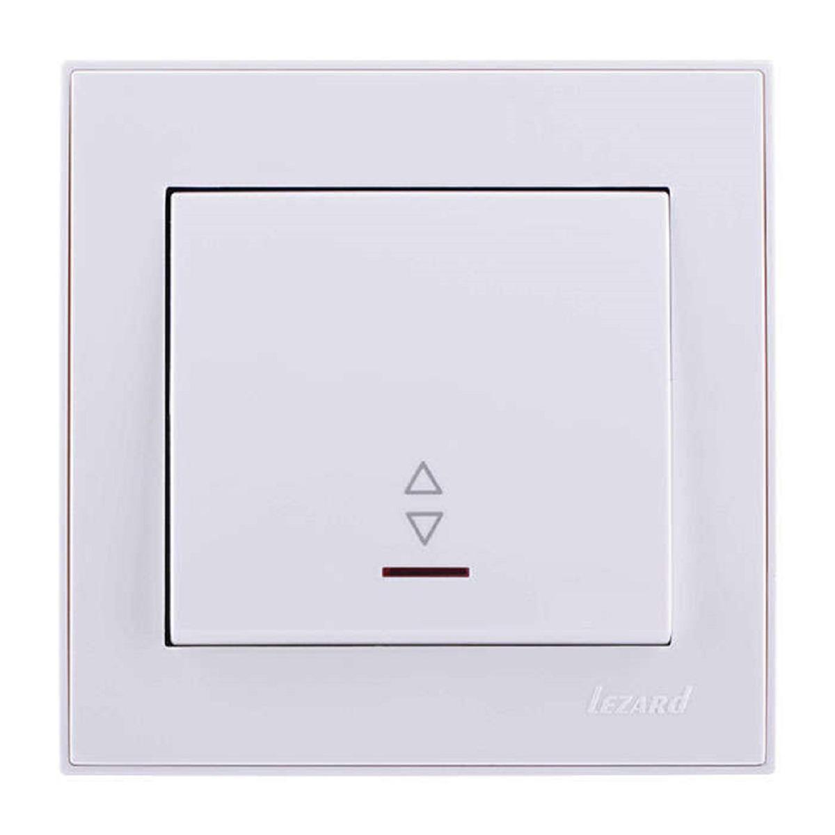 Выключатель проходной с подсветкой Lezard Rain белый 703-0202-114