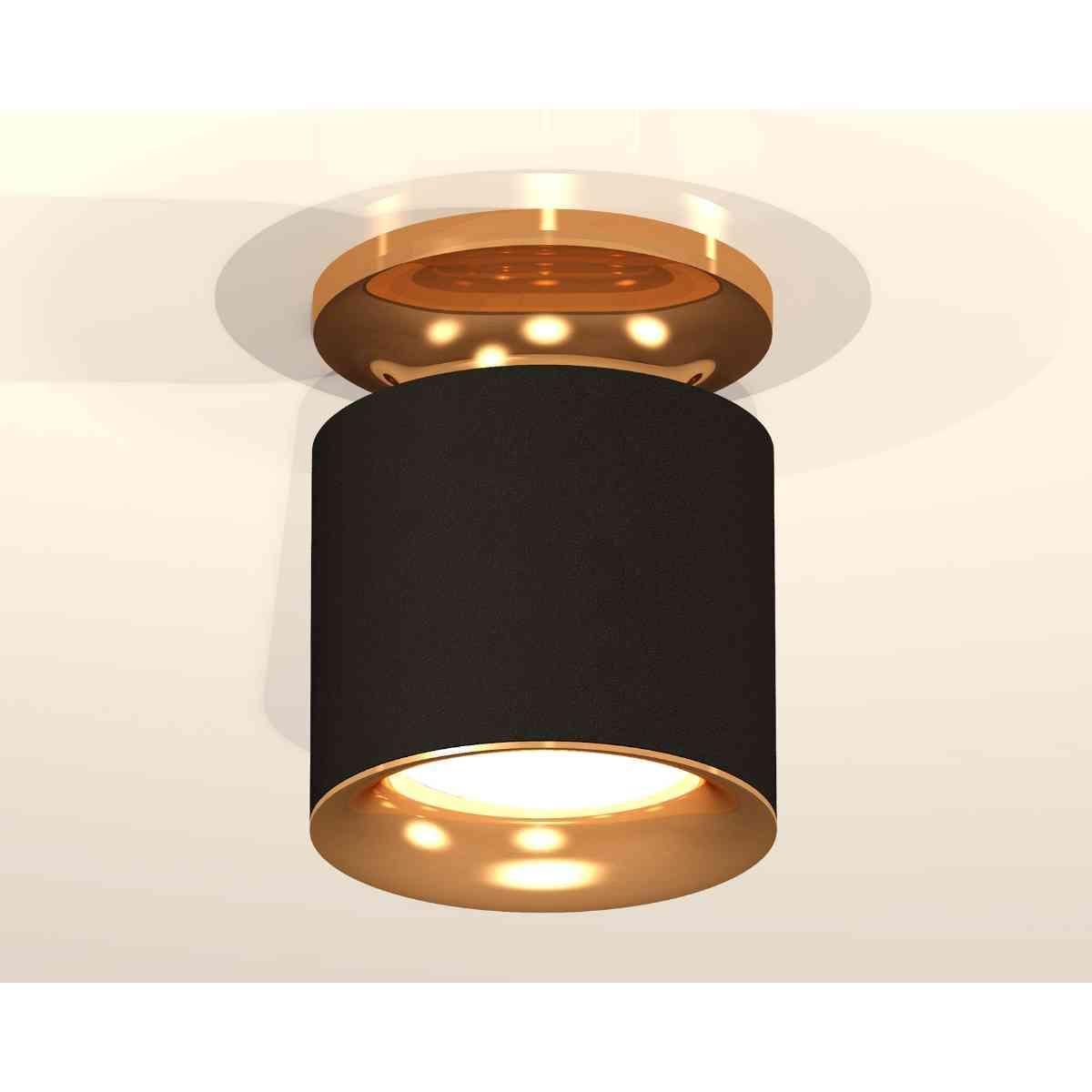Комплект накладного светильника Ambrella light Techno Spot XS7402102 SBK/PYG черный песок/золото желтое полированное (N7929, C7402, N7014)