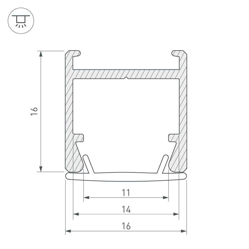 Профиль Arlight PDS-H16-2000 ANOD 023858