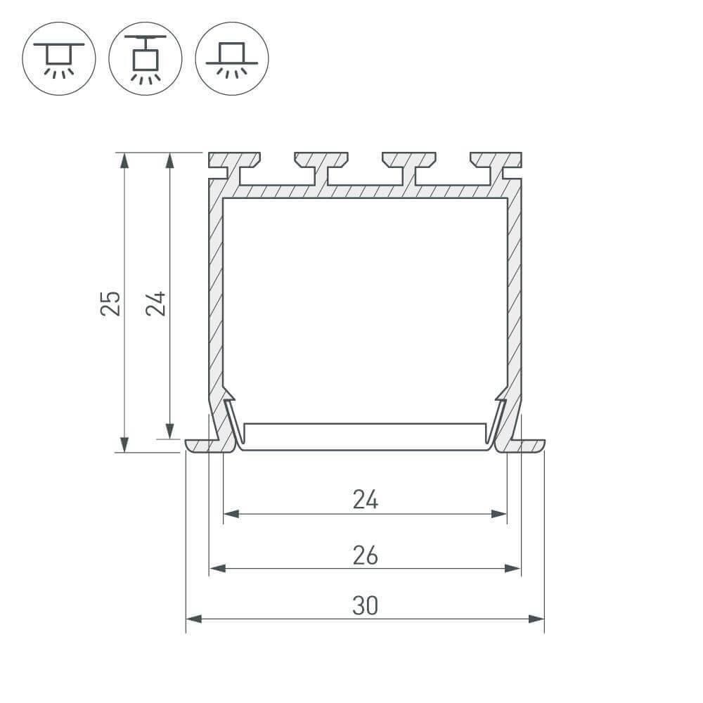 Профиль Arlight PLS-LOCK-H25-FS-2000 ANOD 016446
