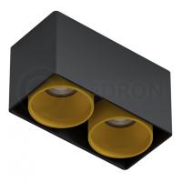 Светильник накладной KEA 2 ED GU10 Black-Gold LeDron неповоротный под сменную лампу