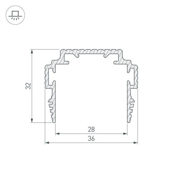 Профиль-держатель встраиваемый Arlight TEK-PLS-ZM-TK-2000 035011