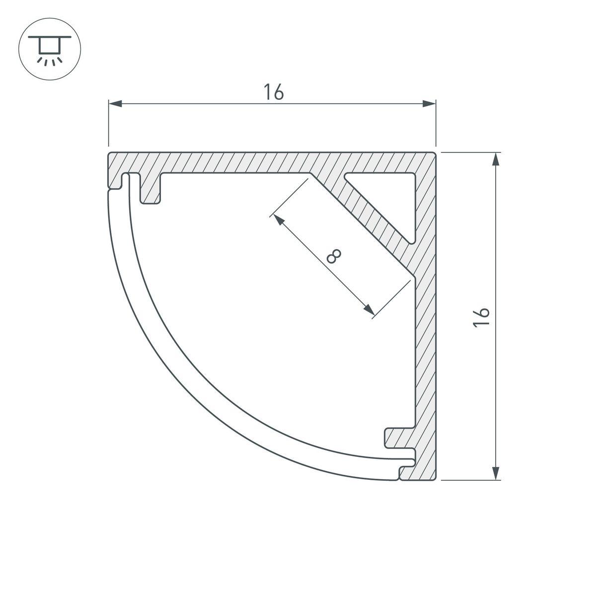 Профиль Arlight SL-Kant-H16-2000 Black 037116