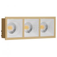 Светильник встраиваемый RISE KIT 3 Gold-White LeDron составной под сменную лампу