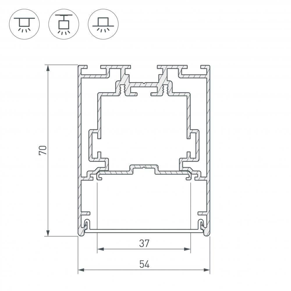 Профиль Arlight S2-Line-5470-2500 Seamless Anod 029440