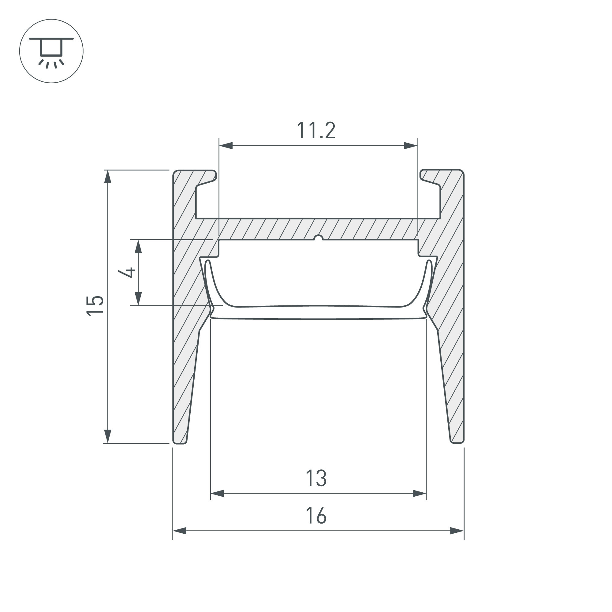 Профиль MIC-H-COMFY-2000 ANOD BLACK (Arlight, Алюминий)