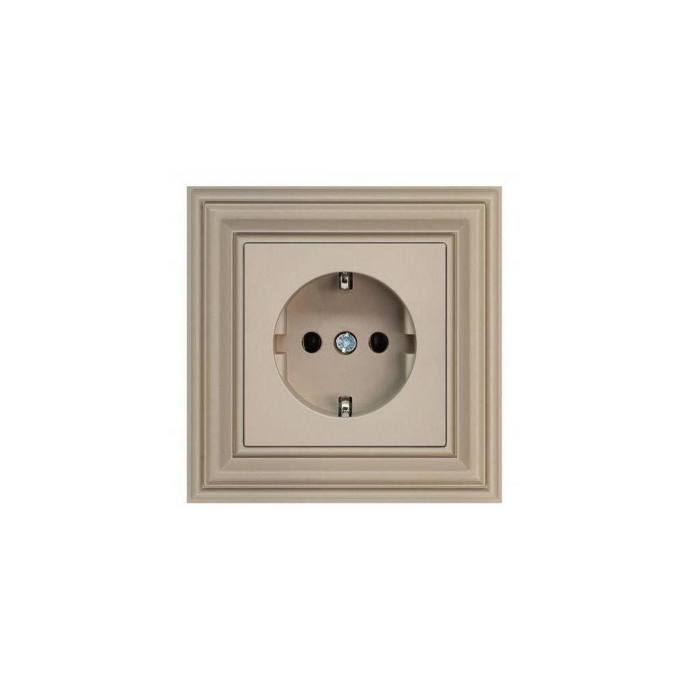 Розетка 2P Liregus Retro со шторками кремовый омбре 29-125