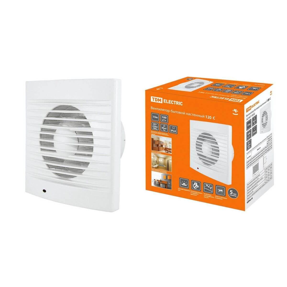 Вентилятор вытяжной настенный TDM Electric 120 С SQ1807-0002