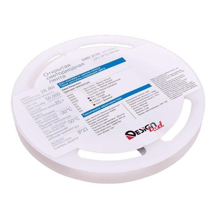 Светодиодная влагозащищенная лента DesignLed 26,8W/m 120LED/m 5730SMD холодный белый 5M 001824