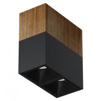 Накладной светильник KUBING 2 Wooden 190 Black