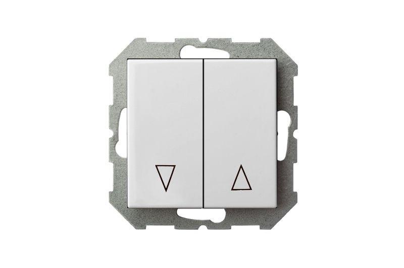 Выключатель жалюзи двухклавишный Liregus Epsilon белый 28-012