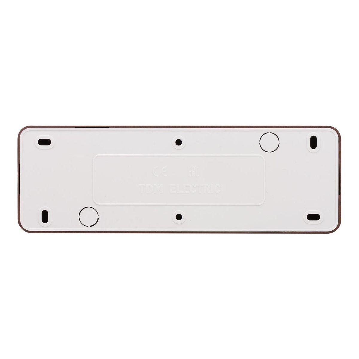 Розетка четырехместная 2P TDM Electric Ладога со шторками бук SQ1801-0329
