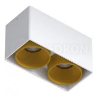 Светильник накладной KEA 2 ED GU10 White-Gold LeDron неповоротный под сменную лампу