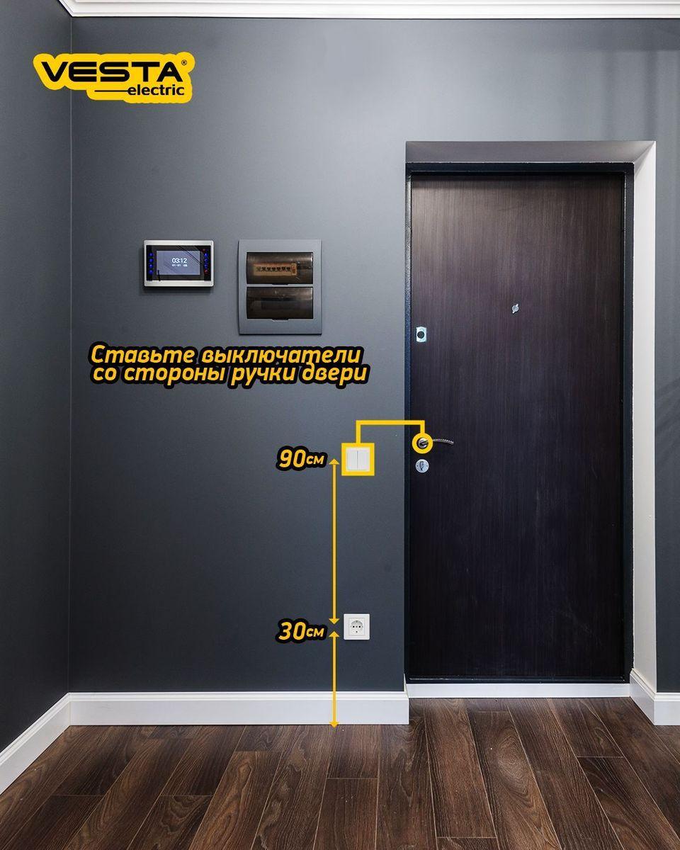 Выключатель двухклавишный Vesta-Electric Roma белый FVK010202BEL