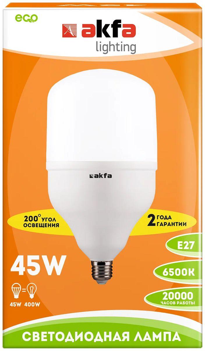Лампа светодиодная Akfa Lighting E27 45W 6500K матовая FLLCB452765A