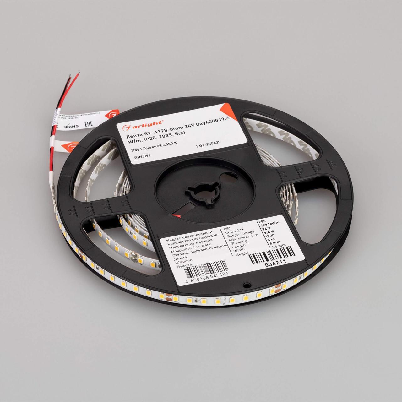 Светодиодная лента Arlight 9,6W/m 128LED/m 2835SMD дневной белый 5M 036211