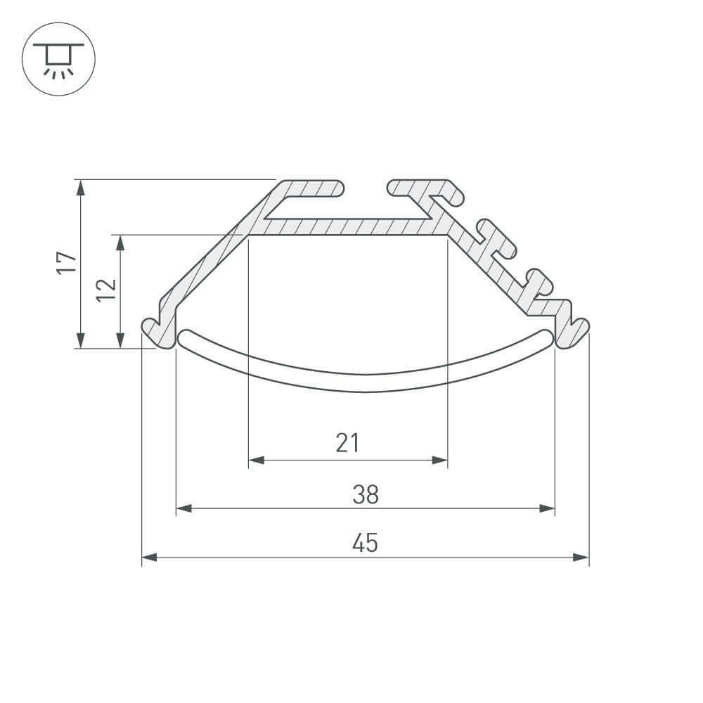 Профиль Arlight KLUS-P45-2000 ANOD 020898