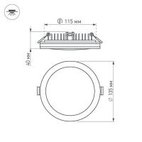 Светодиодная панель LTD-135SOL-20W Warm White (Arlight, IP44 Пластик, 3 года)