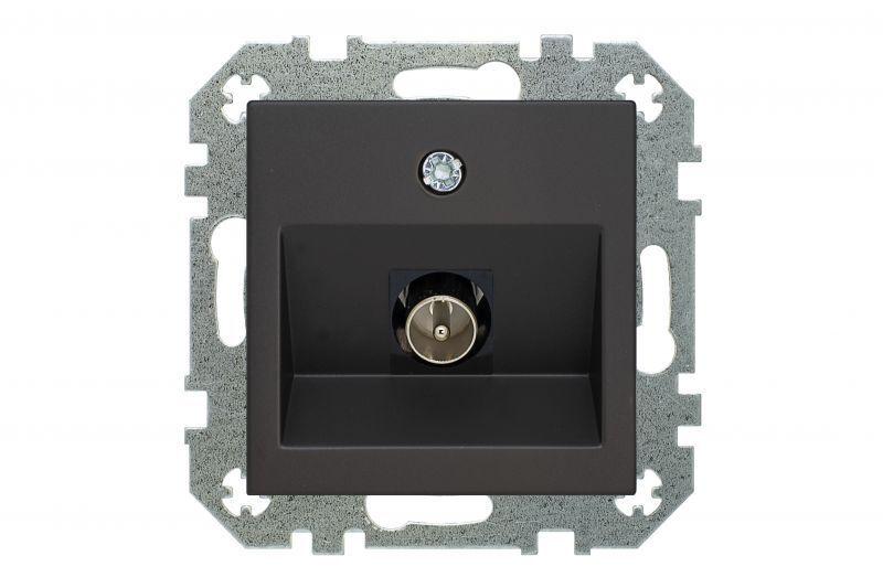 Розетка TV проходная Liregus Retro черный матовый 29-232