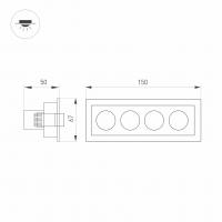 Светильник MS-ORIENT-BUILT-TURN-TC-S67x150-10W Warm3000 (WH-BK, 30 deg, 230V) (Arlight, IP20 Металл, 5 лет)