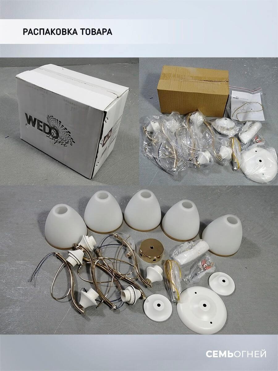Потолочная люстра Seven Fires Dzintars WD3523/5C-WT-FGD-WT