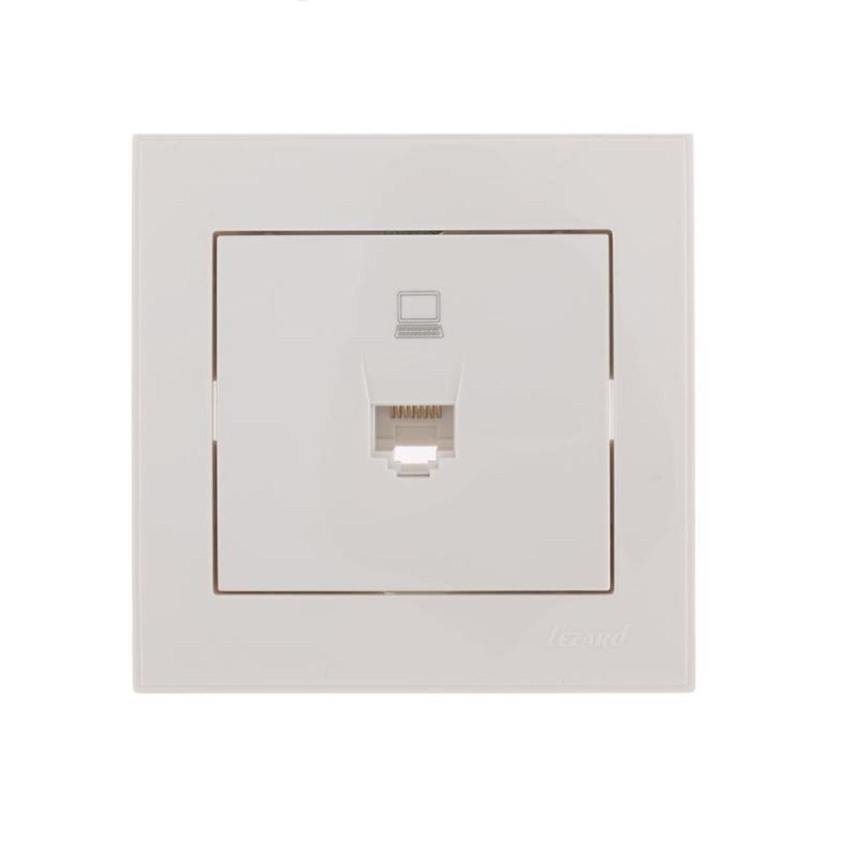 Розетка компьютерная Lezard Rain белая 703-0202-139