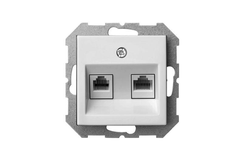 Розетка RJ45/RJ11 Liregus Epsilon белый 28-034