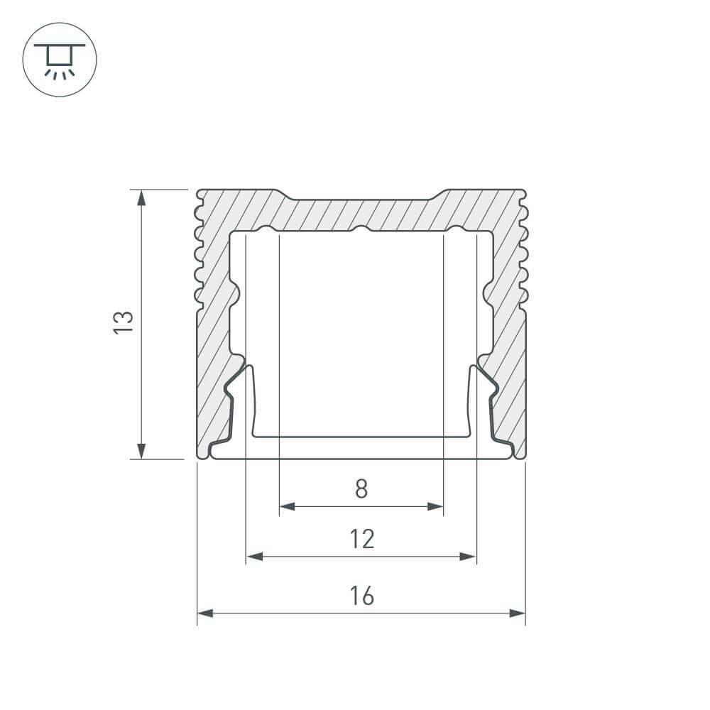 Профиль Arlight SL-SLIM-H13M-2000 ANOD 023718