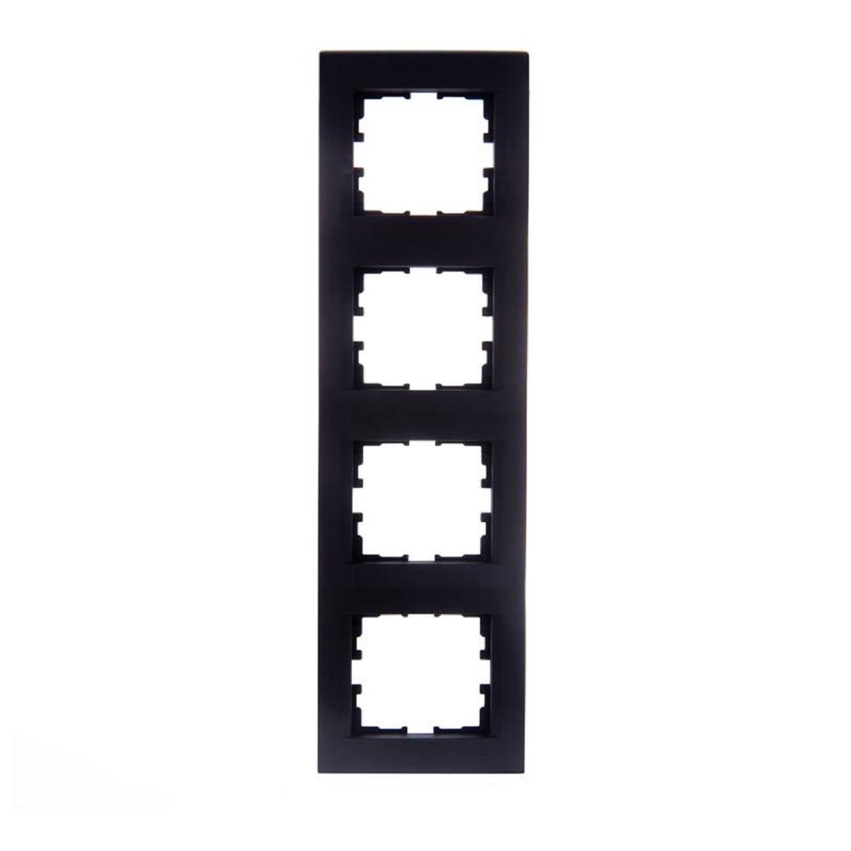 Рамка 4-ая вертикальная Lezard Karina черная 707-4200-154