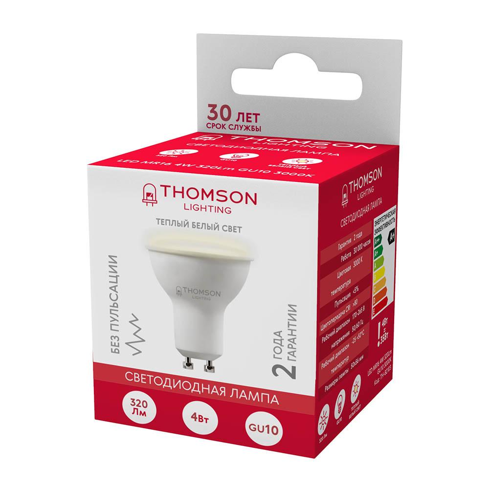 Лампа светодиодная Thomson GU10 4W 3000K полусфера матовая TH-B2103