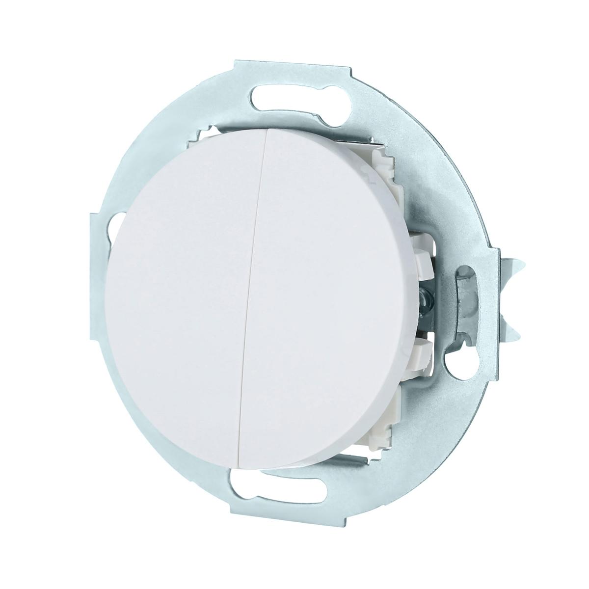 Выключатель LK Studio двухклавишный (схема 5) 16 A, 250 B (белый) Vintage 881104-1