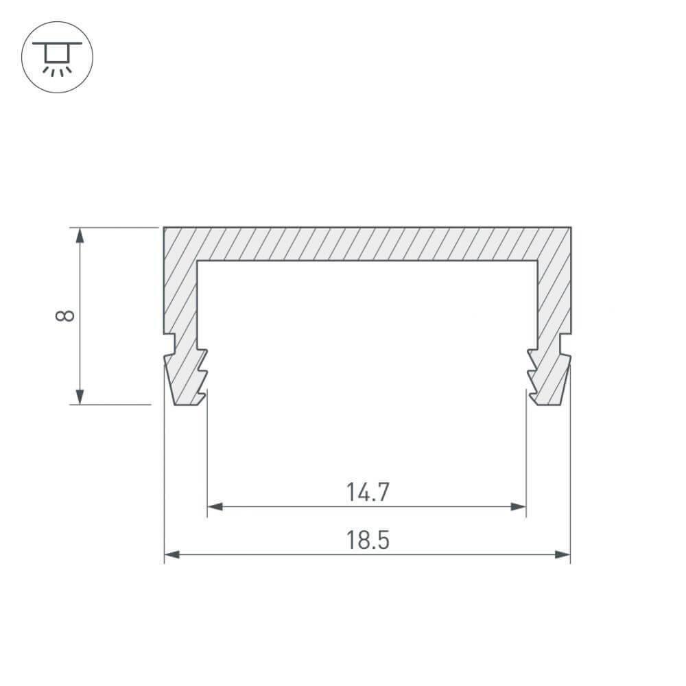 Профиль Arlight ARH-CH15-2000 ANOD 027088