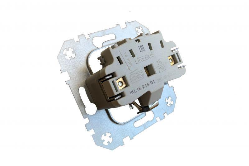 Розетка 2P Liregus Retro со шторками черный матовый 29-225