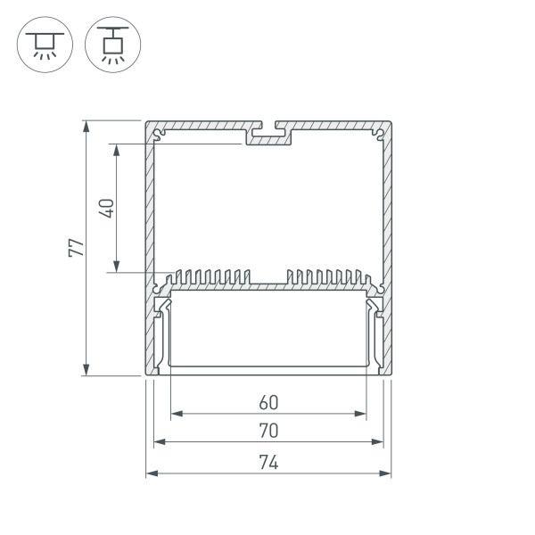 Профиль Arlight  SL-Line-7477-2000 Black 029939
