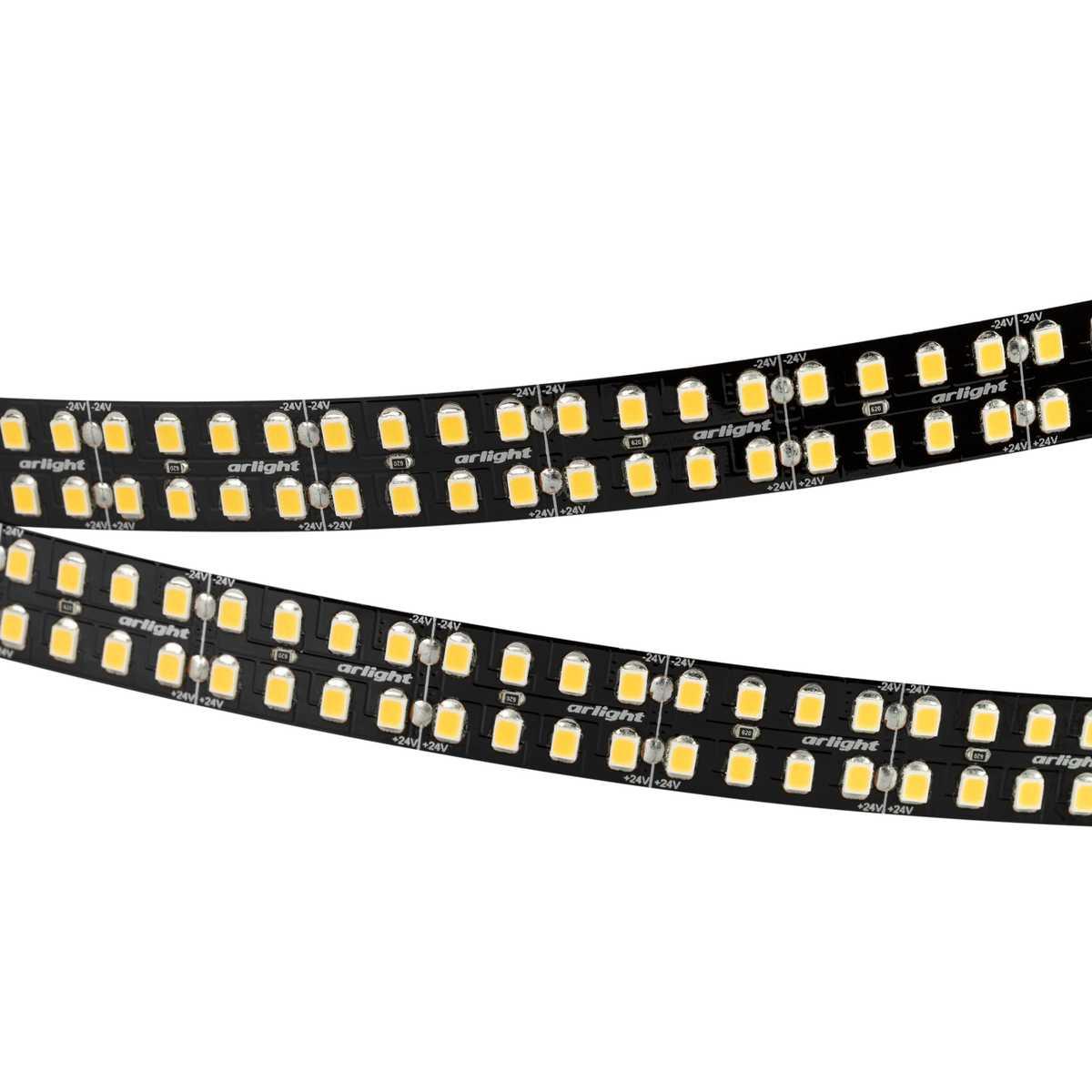 Светодиодная лента Arlight 4W/m 320Led/m 2835SMD теплый белый 5M RT-A320-Black-15mm 24V Warm3000 032610(2)