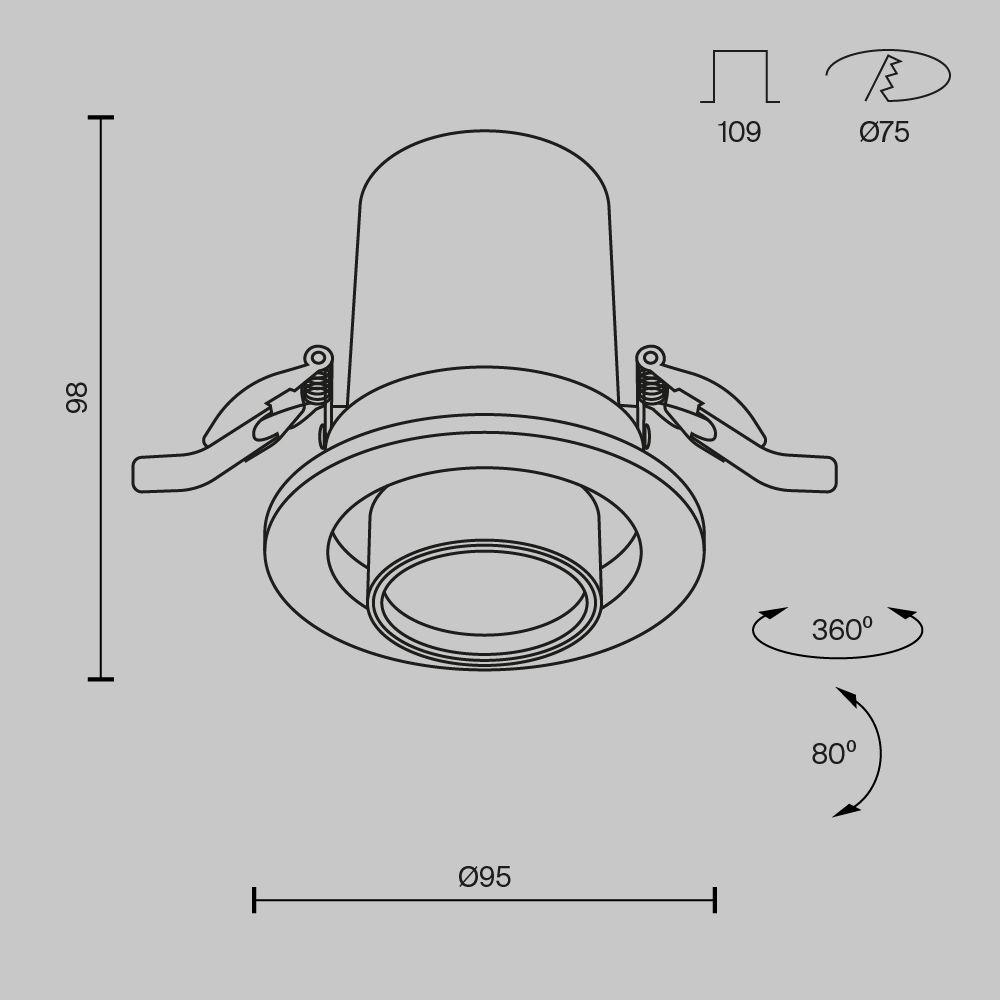 Встраиваемый светодиодный спот Maytoni Technical Hidden DL045-01-10W3K-W