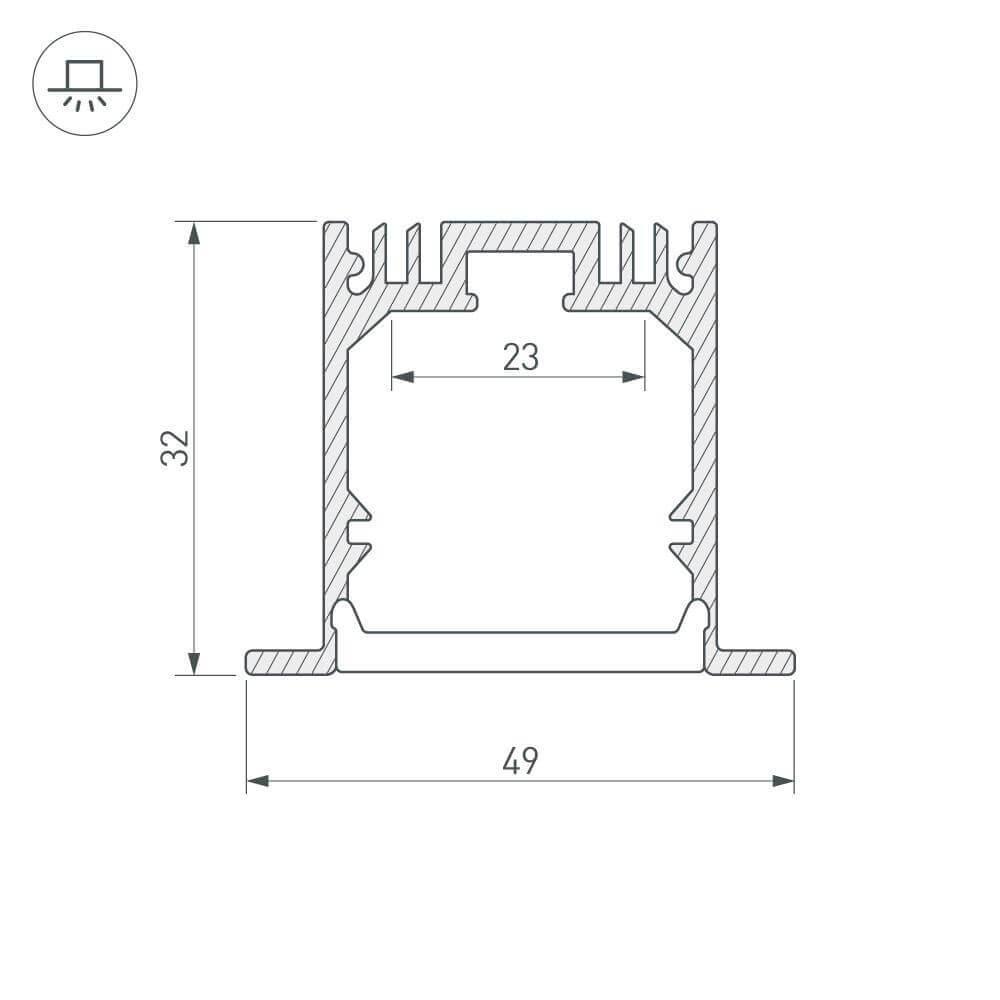Профиль Arlight SL-LINIA49-F-2000 ANOD 019313