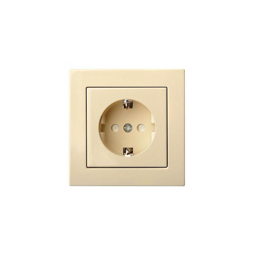 Розетка 2P+E Liregus Epsilon со шторками бежевый 28-0663