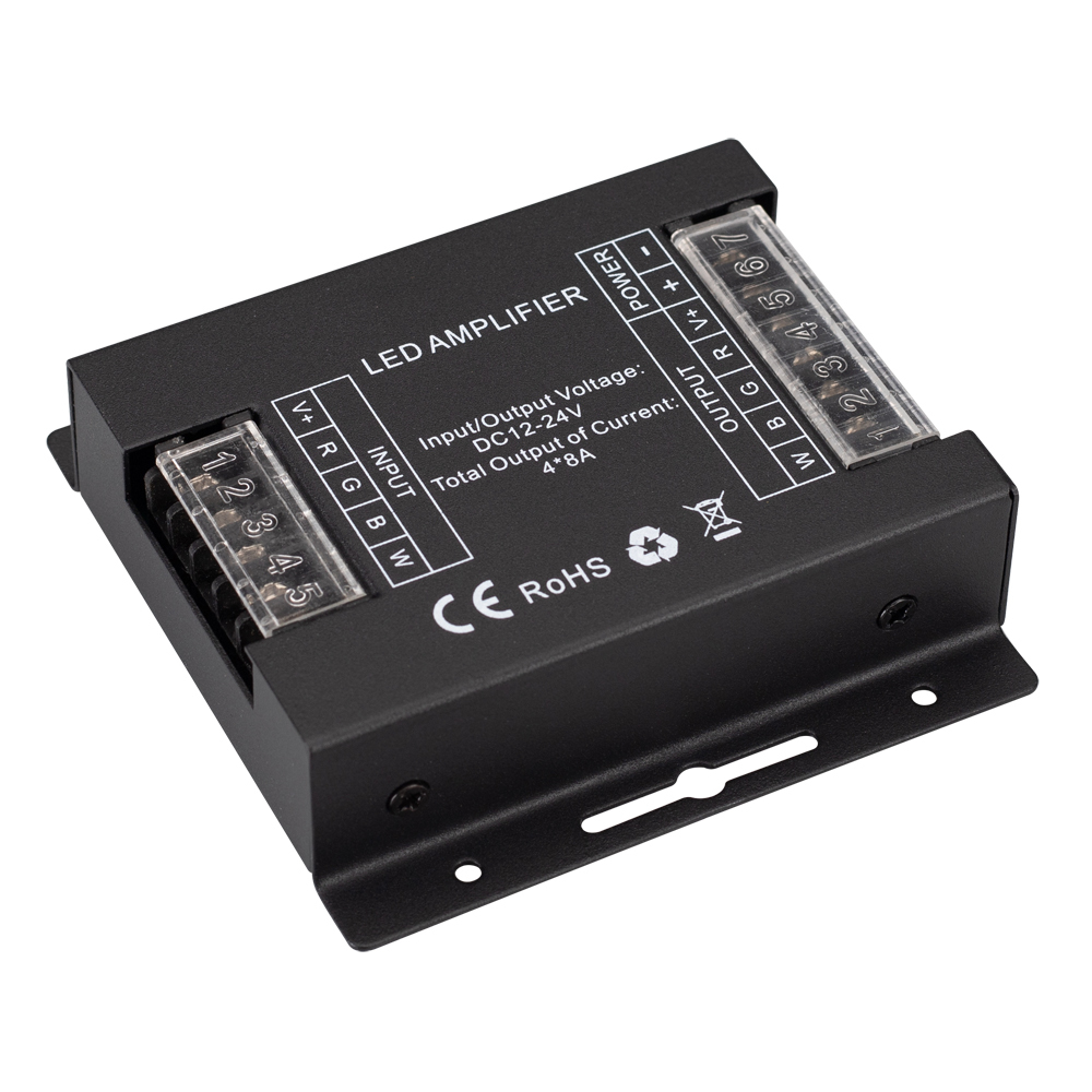 Усилитель ARL-5022-RGBW (12-24V, 4x8A, 384-768W) (Arlight, IP20 Металл, 3 года)