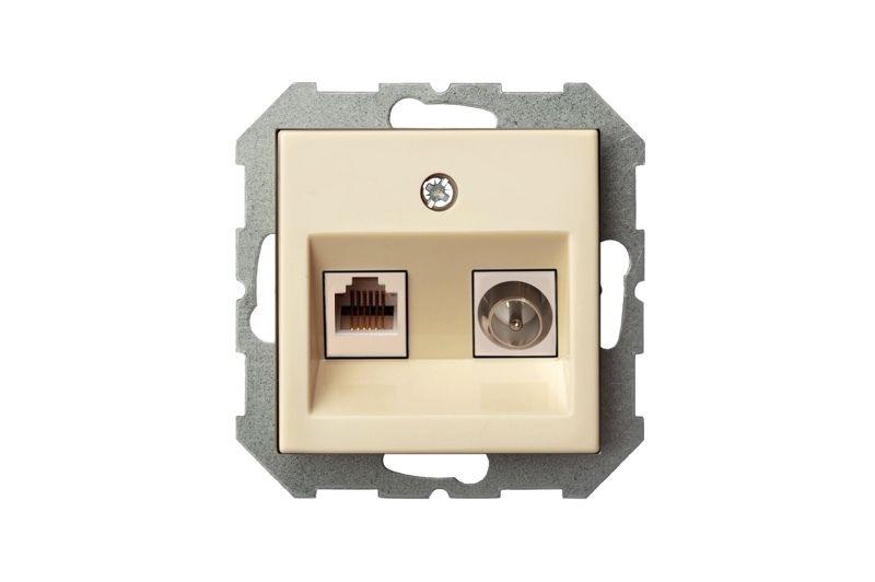 Розетка RJ45/TV Liregus Epsilon бежевый 28-073