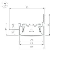 Профиль FOLED-50-WALL-2000 (Arlight, Алюминий)