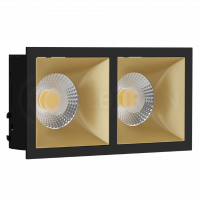 Светильник встраиваемый RISE KIT 2 Black-Gold LeDron составной под сменную лампу